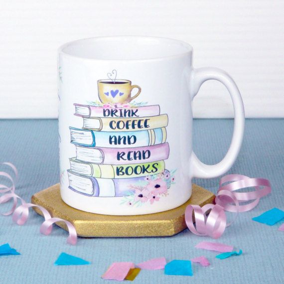 Personalised Coffee Mug, Personalised Tea Mug, Book Lover Mug, Top Bookworm Gift, Student Gift, Teacher Gift, Readers Mug, Books & Coffee