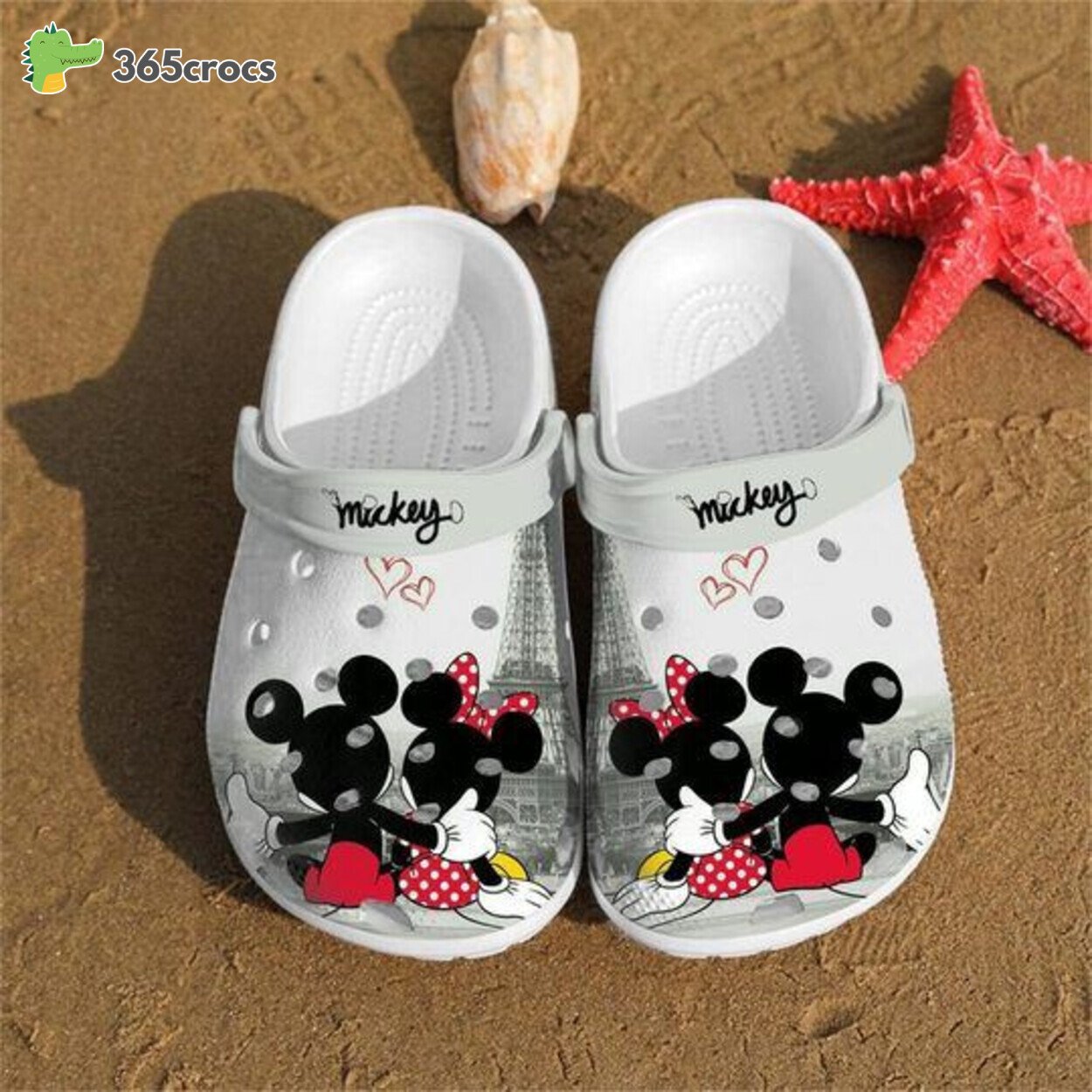 Personalised Mickey And Minnie Cartoon Crocss Shoes Clogs Custom Name