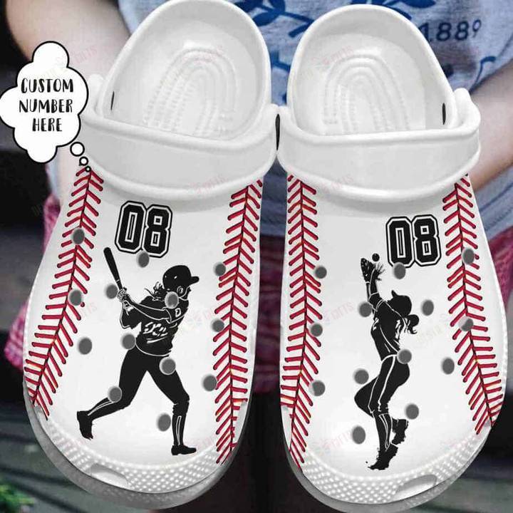 Personalized Baseball Girl Batter Player Crocss Classic Clogs Shoes