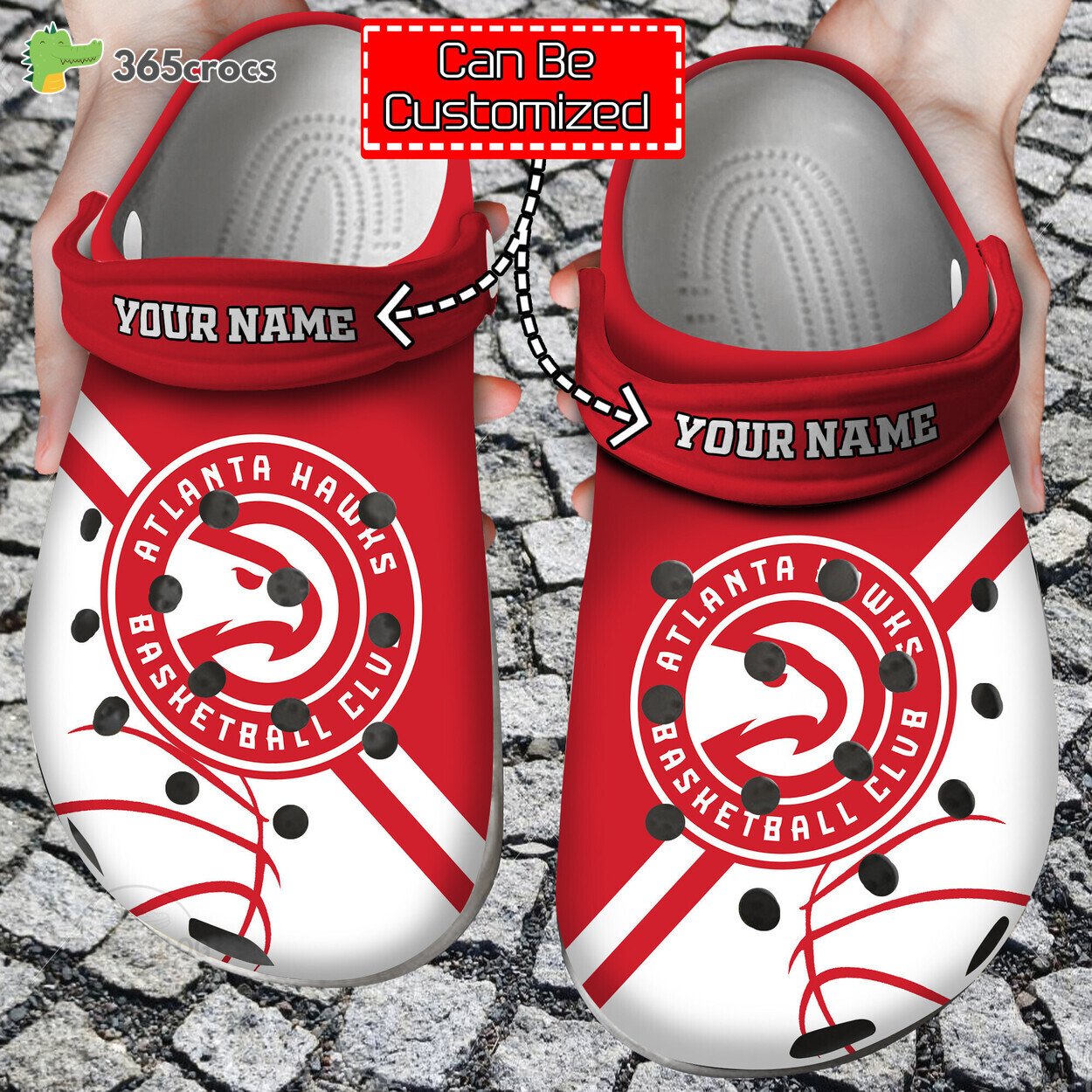 Personalized Basketball Atlanta Hawks NBA Print Crocss Shoes