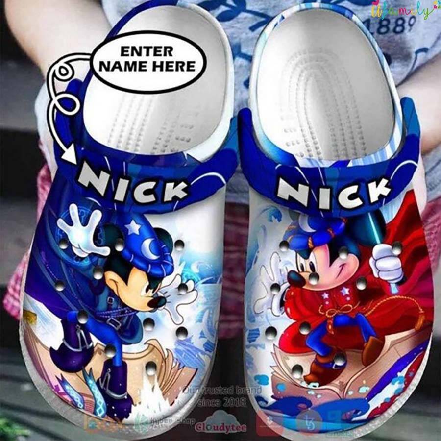 Personalized Blue Red Mickey Mouse Disney Cartoon Adults Crocss, Unisex Cartoon Clog Shoes