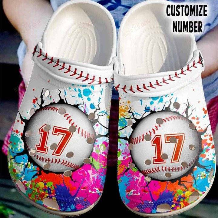 Personalized Colorful Paint Baseball Crocss Classic Clogs Shoes