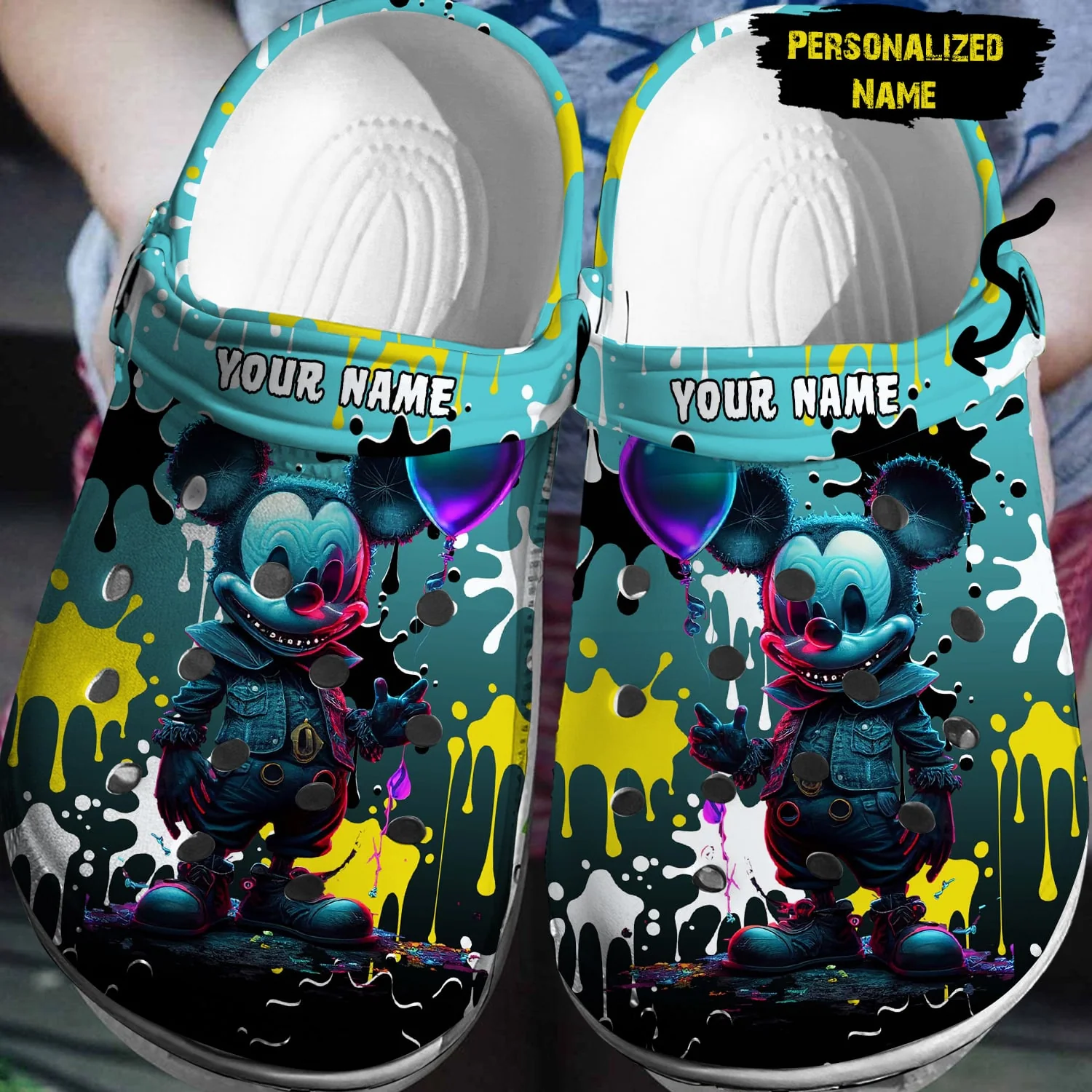 Personalized Creepy Mickey Mouse Crocss 3D Clog Shoes