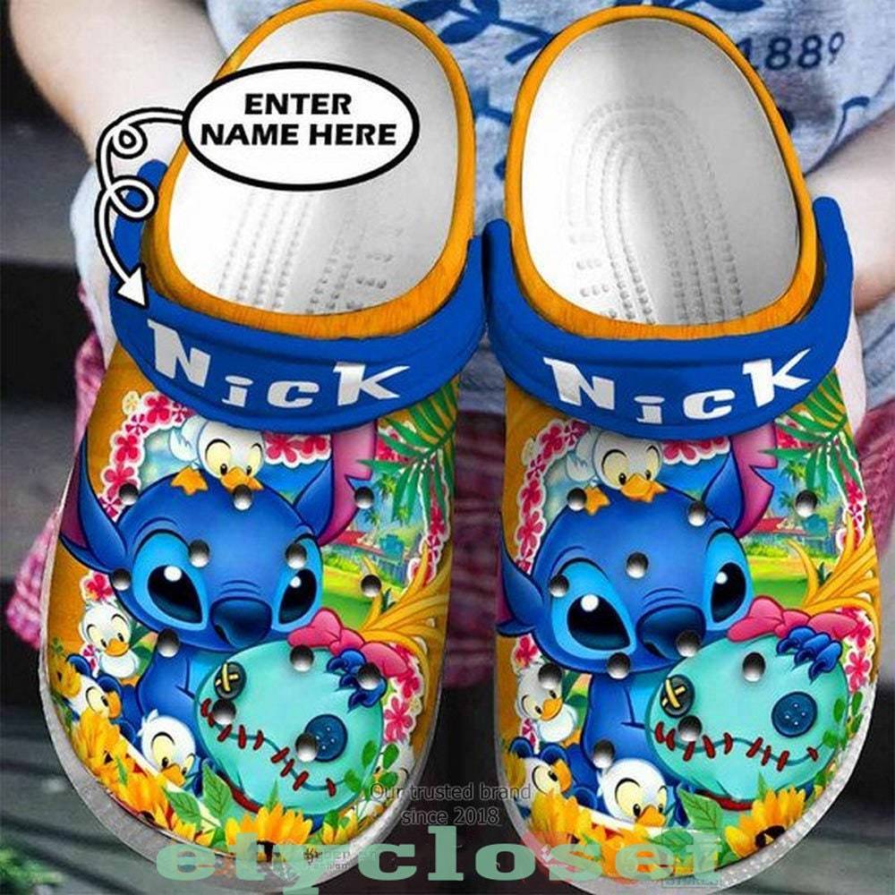 Personalized Cute Blue Stitch Disney Cartoon Adults Crocss, Unisex Cartoon Clog Shoes