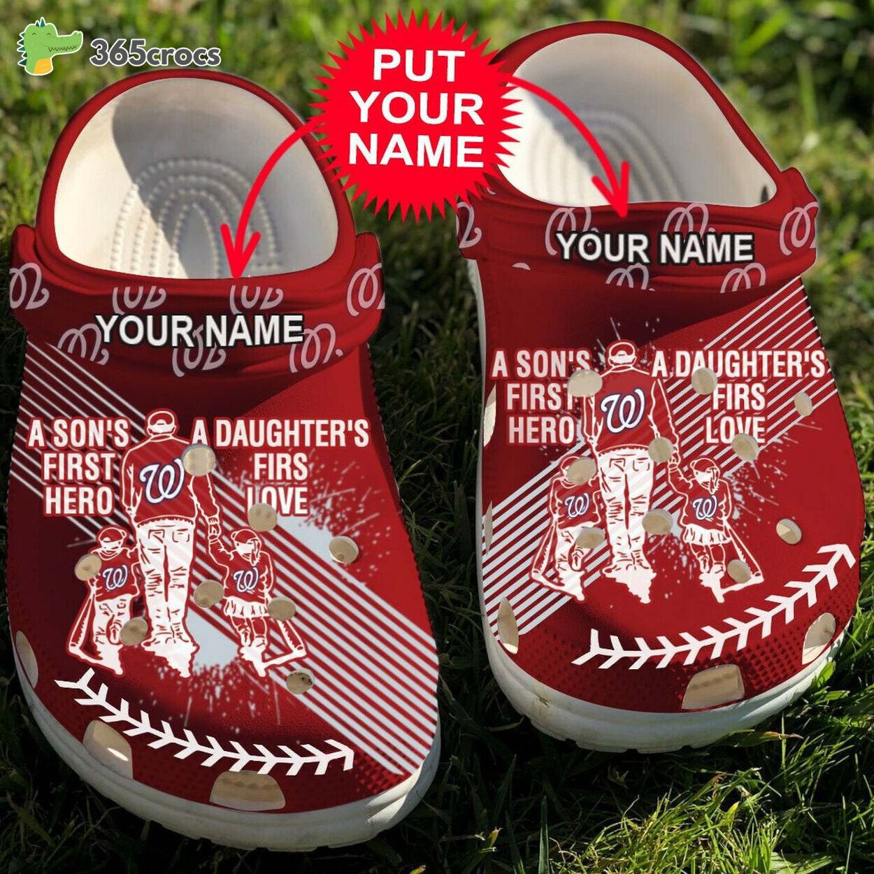 Personalized Dad And Son Daughter Mlb Washington Nationals Clogs