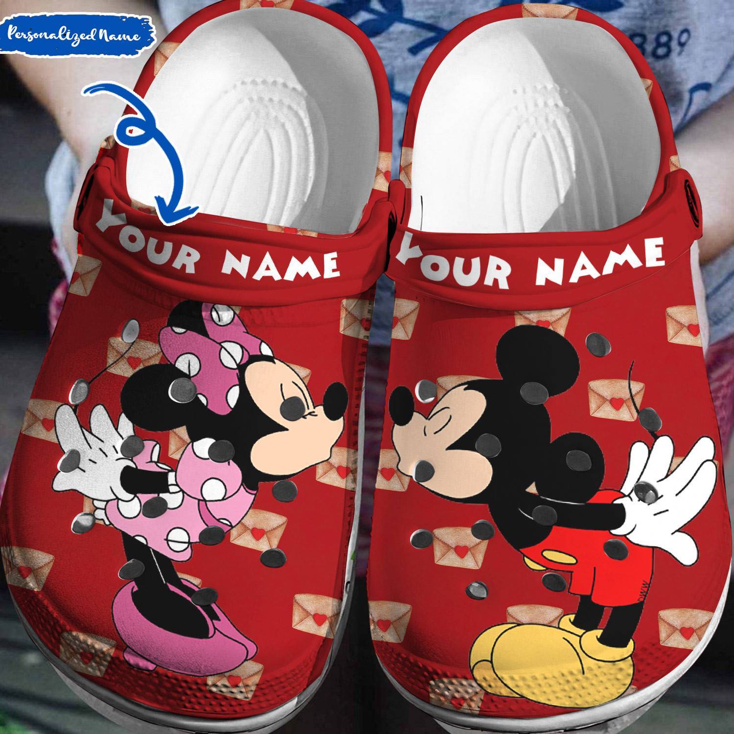 Personalized Disney Elegance: Mickey Minnie Crocss 3D Clog Shoes