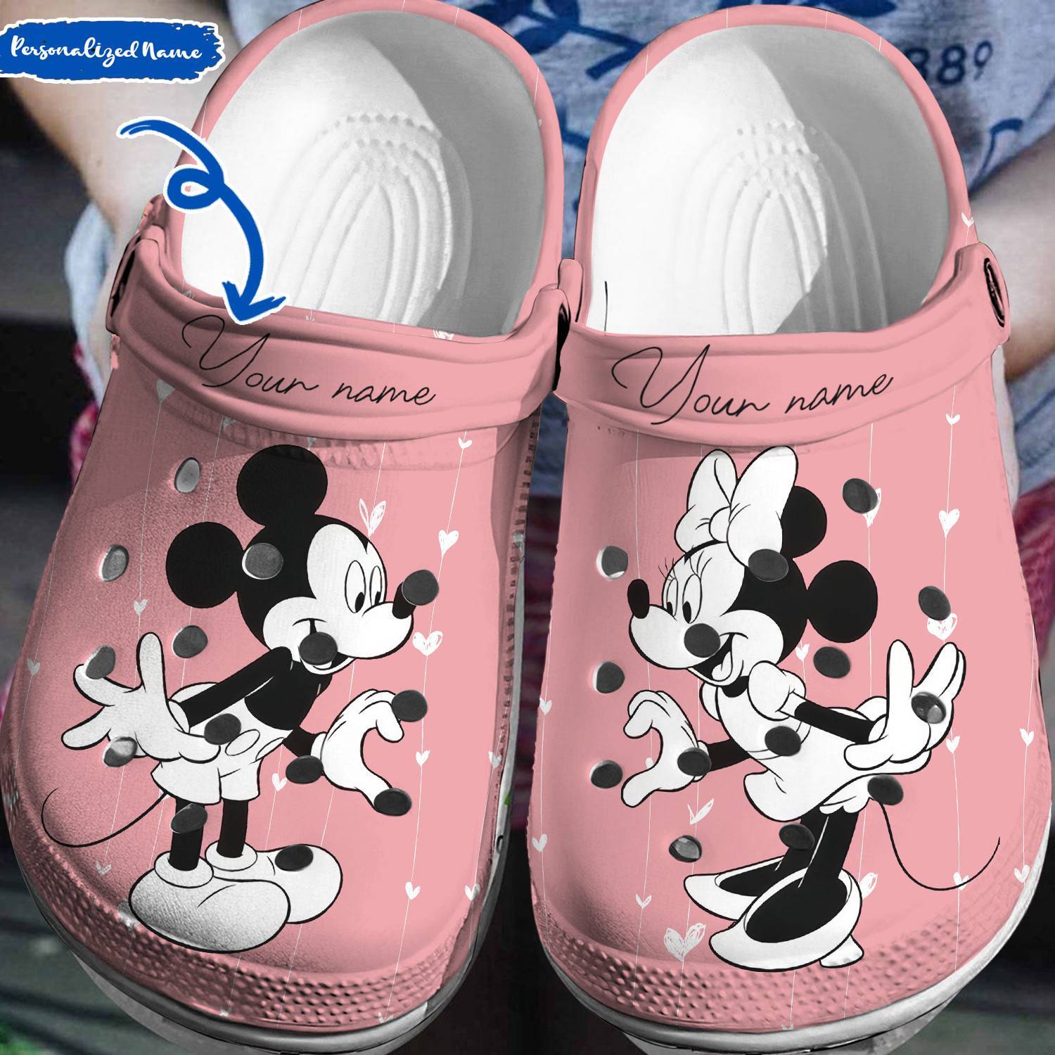 Personalized Disney Joy: Mickey Minnie Crocss 3D Clog Shoes