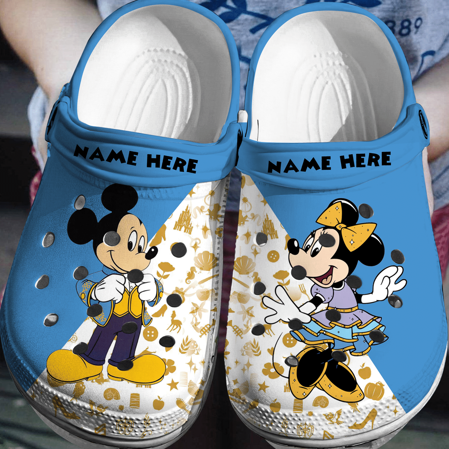 Personalized Disney Magic: Mickey Minnie Crocss 3D Clog Shoes