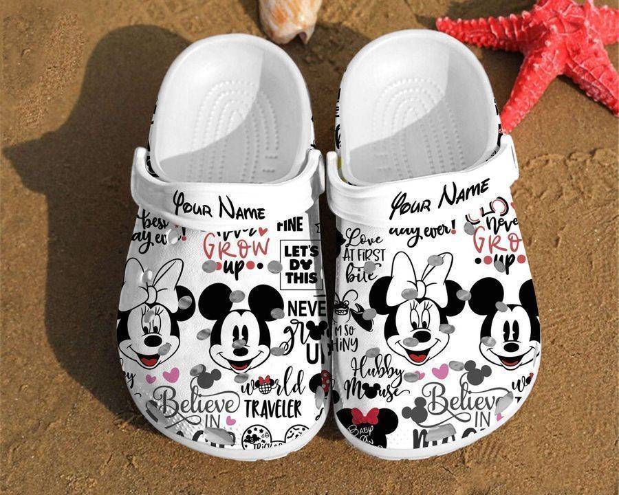 Personalized Disney Pattern Mickey Mouse Unique Gifts For Fans Crocss Clog Shoes