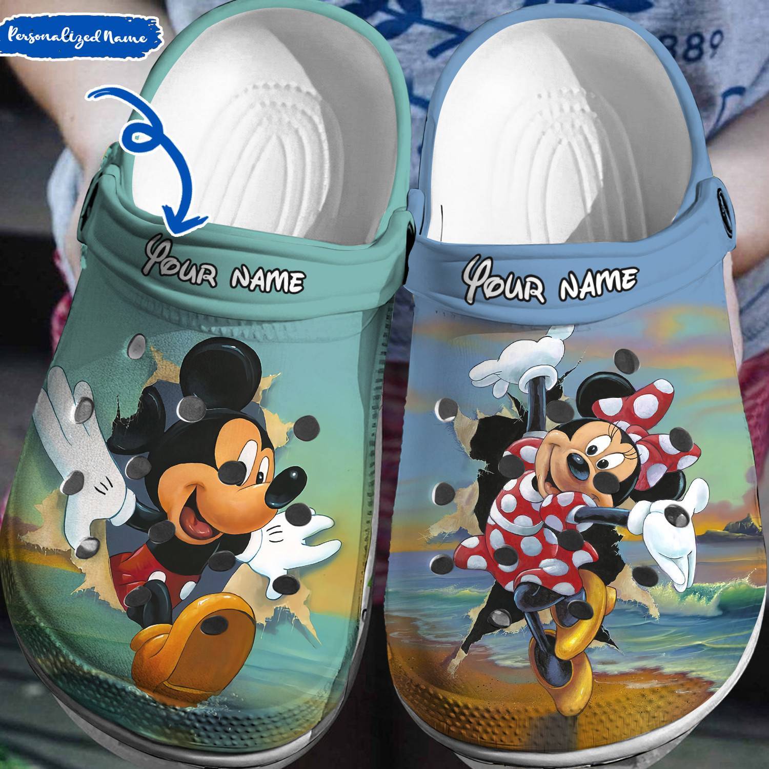 Personalized for Disney Lovers: Mickey Minnie Crocss 3D Clog Shoes