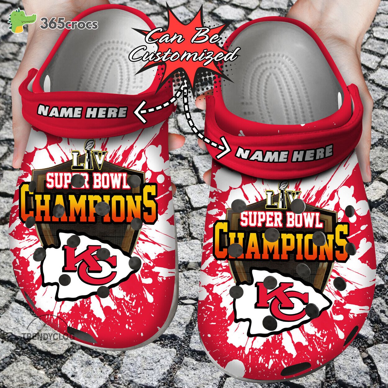 Personalized Kansas City Chiefs Football Team Crocss Clog Custom Name Shoes