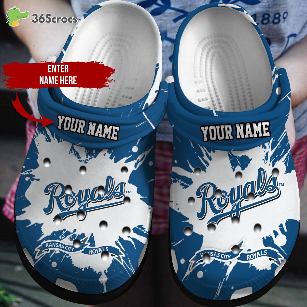 Personalized Kansas City Royals Baseball Team Crocss Clog Custom Name Shoes