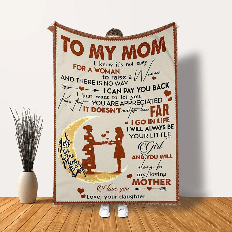 Personalized Love Letter Blanket to My Loving Mom from Daughter, Gift for Mom, Mothers Day Gift