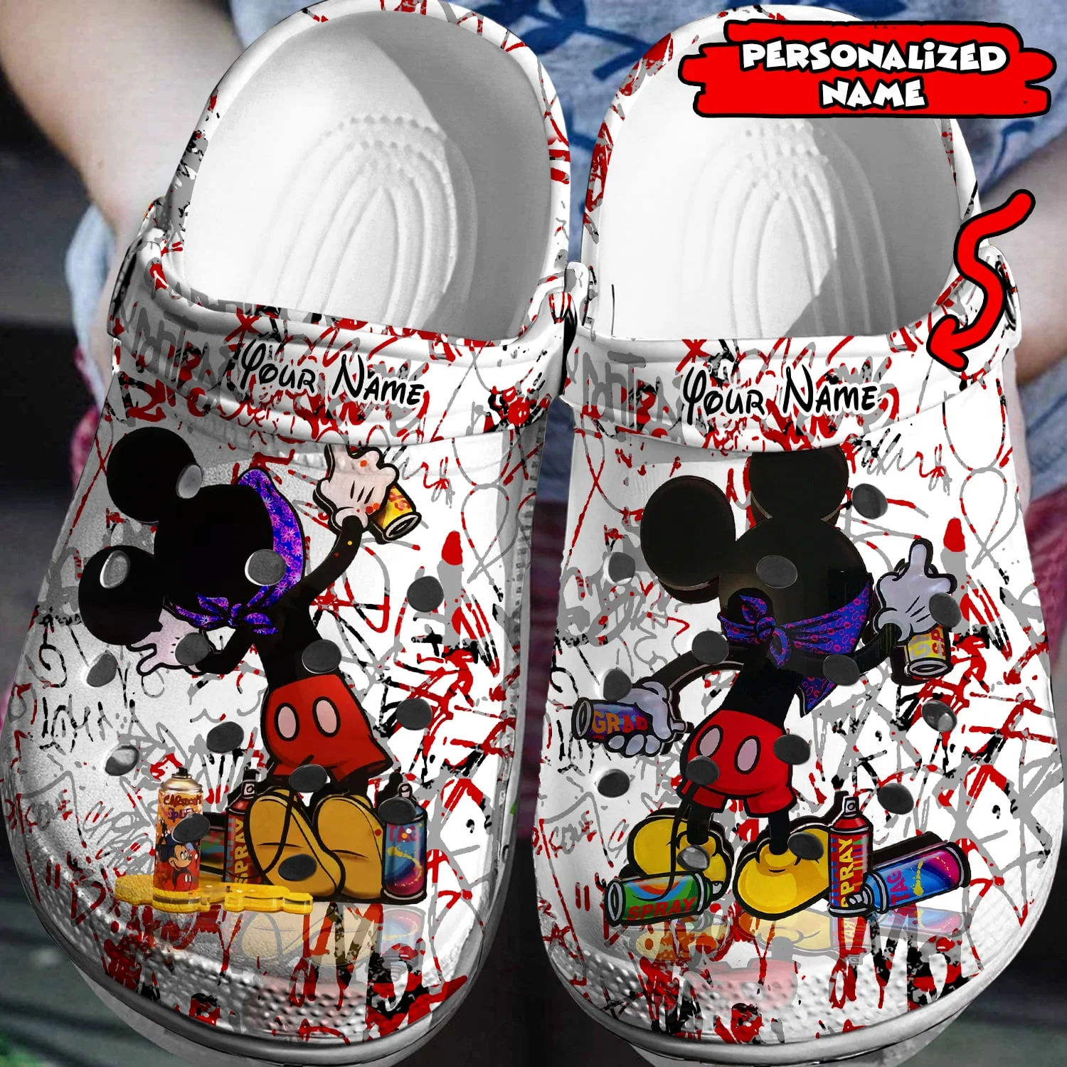 Personalized Mickey And Minnie Mouse Crocss 3D Clog Shoes