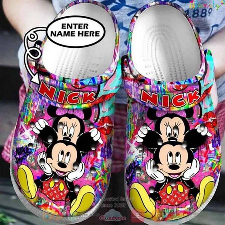 Personalized Mickey And Minnie Mouse Disney Cartoon Adults Crocss, Unisex Cartoon Clog Shoes