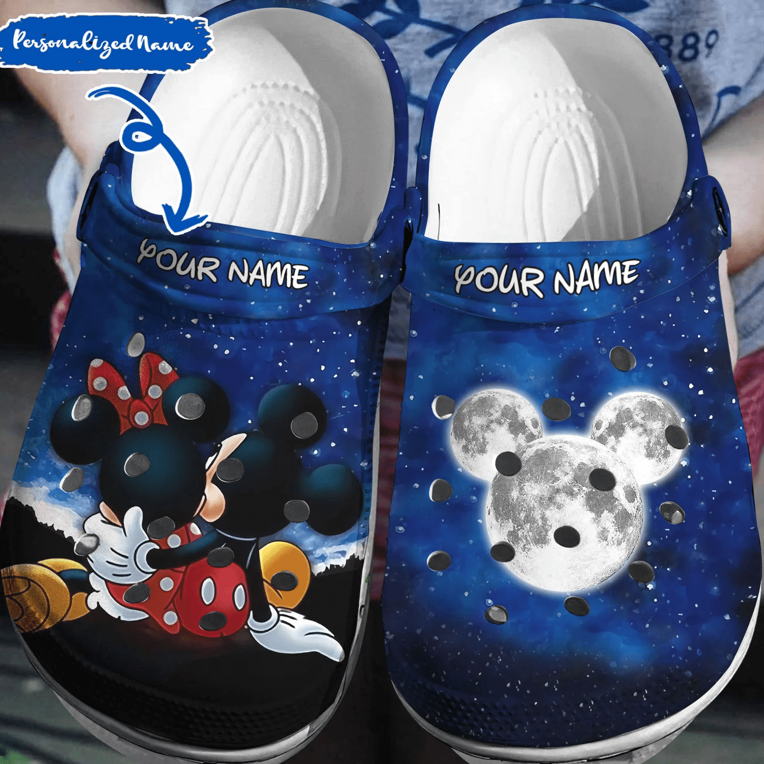 Personalized Mickey Minnie Moon Crocss 3D Clog Shoes