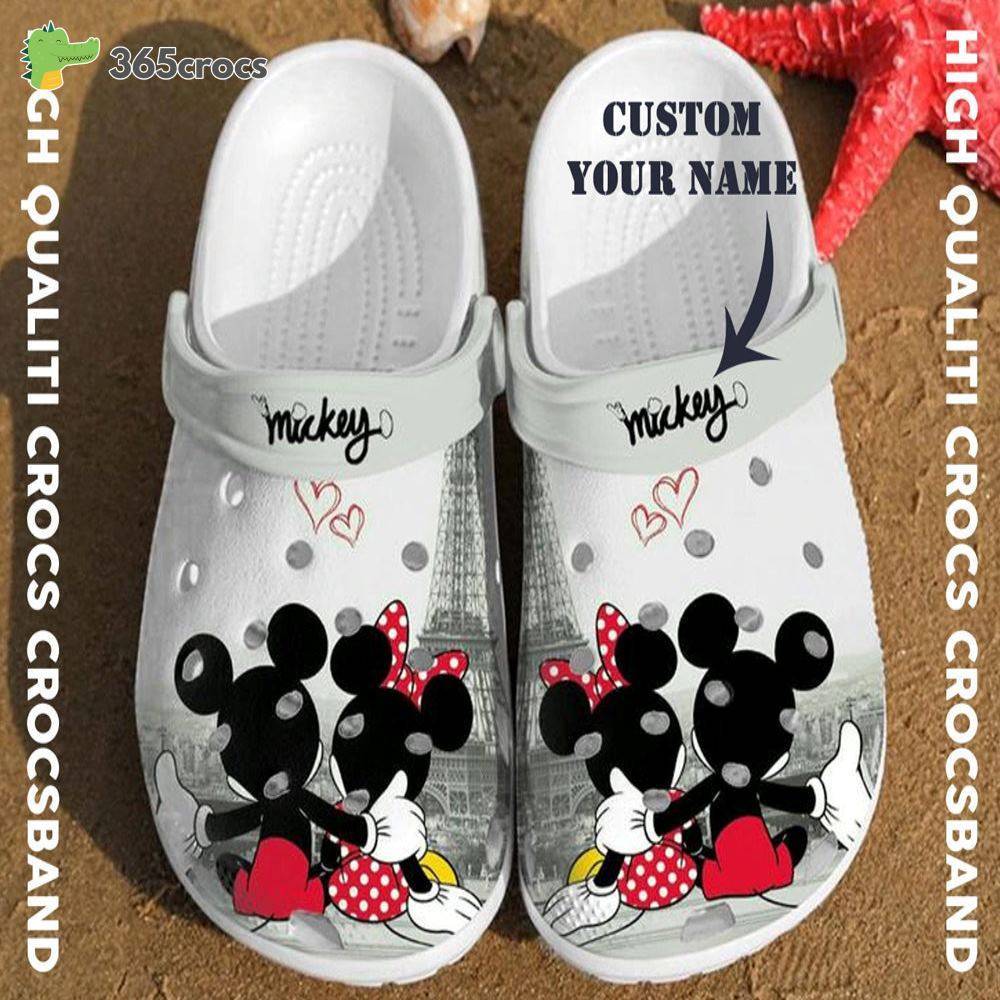 Personalized Mickey Minnie Mouse Disney Adults Couple Crocss Clog Shoes