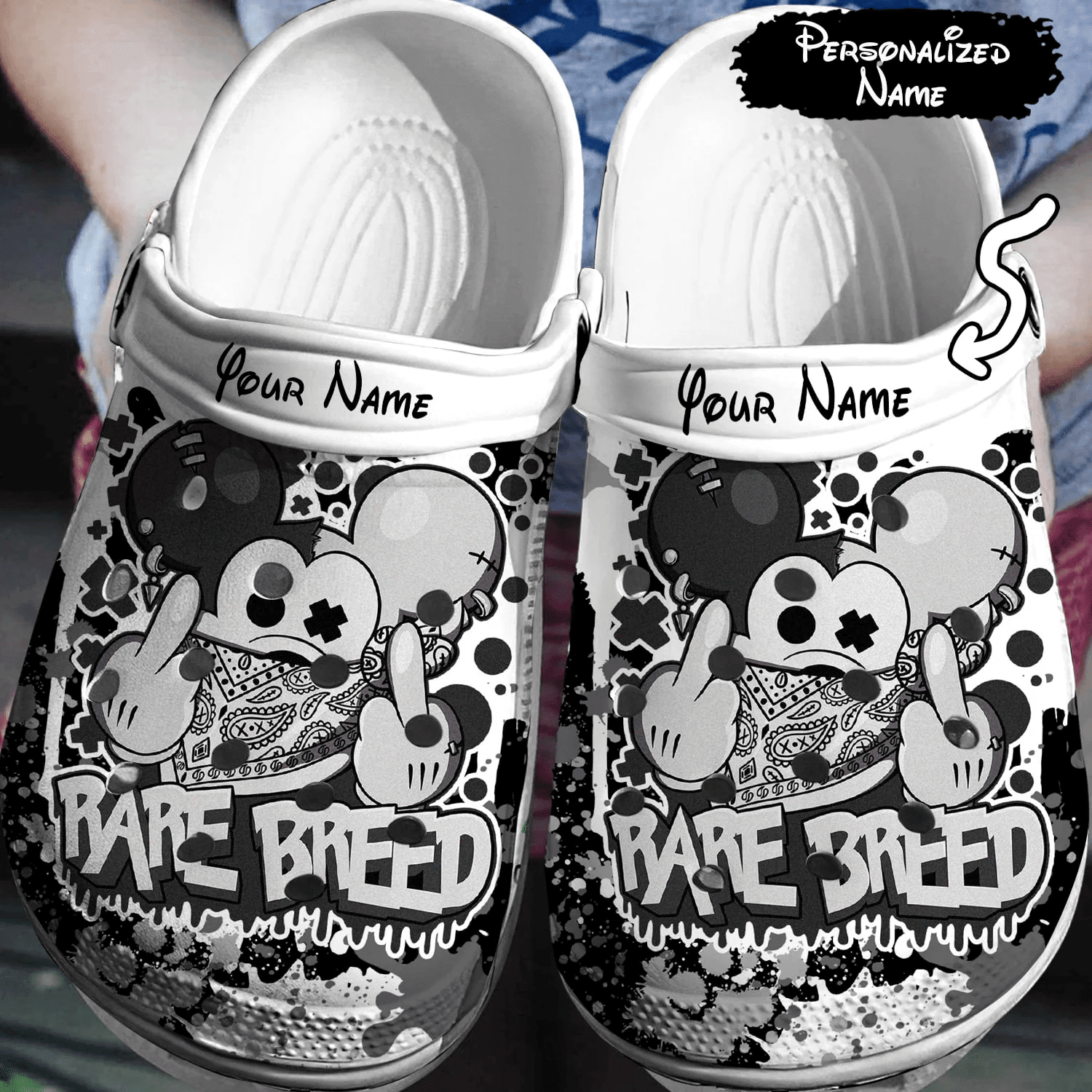 Personalized Mickey Mouse Rare Breed Crocss 3D Clog Shoes