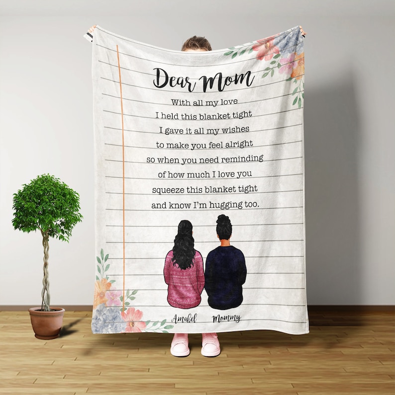 Personalized Mom Blanket, Dear Mom Blanket, Mom Gifts, Gift From Kids, Custom Quote Blanket, Fleece Blanket, Throw Blanket