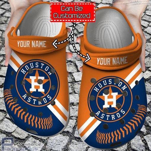 Personalized Name Baseball Houston Astros Crocss Clog Shoes, Clogs Gift Daughter