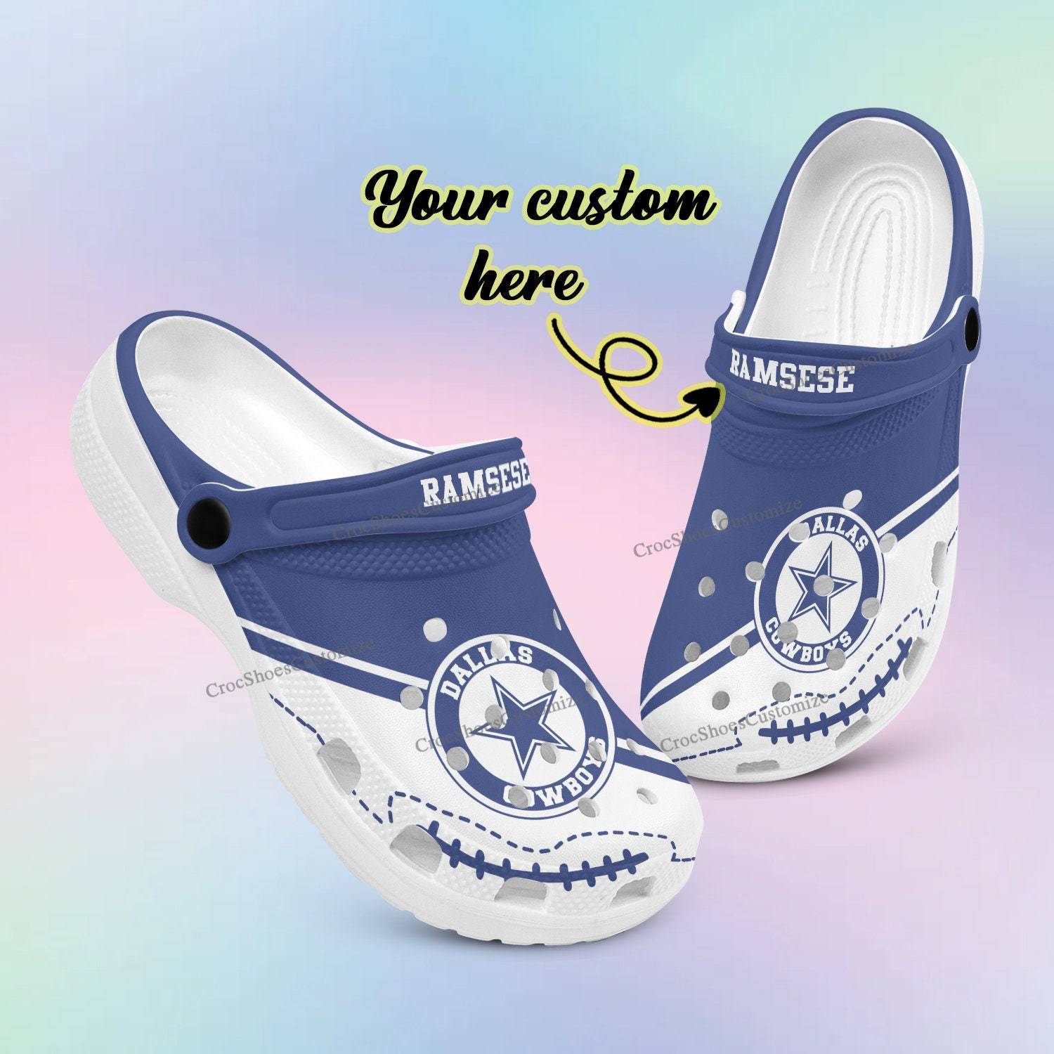 Personalized NFL Dallas Cowboys Shoes Clogs Birthday Gift