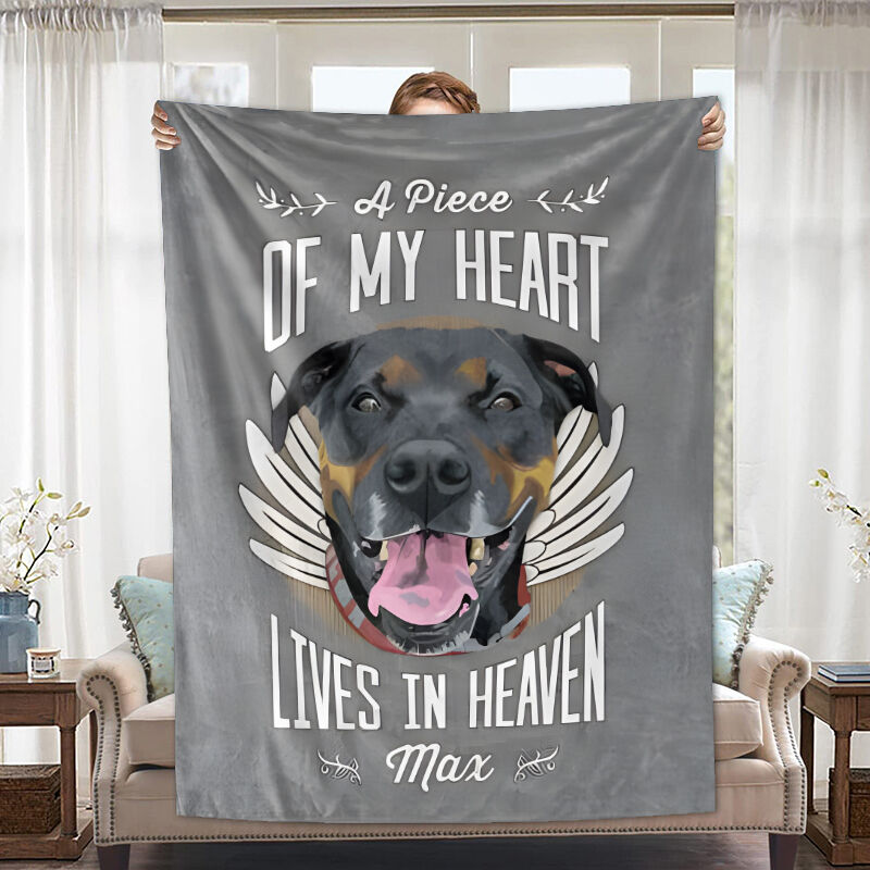 Personalized Picture Blanket with Beautiful Wings Pattern Exquisite Gift for Pet Lover