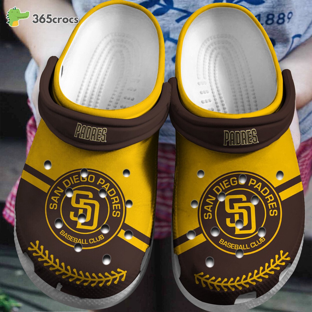 Personalized San Diego Padres Baseball Team Crocss Clog Custom Name Shoes