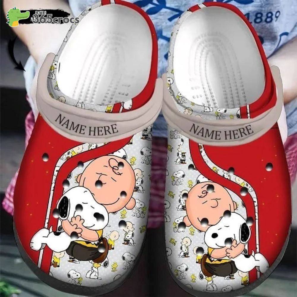 Personalized Snoopy Dog &Amp; Charlie Brown Peanuts Disney Cartoon Adults Crocss Clog Shoes