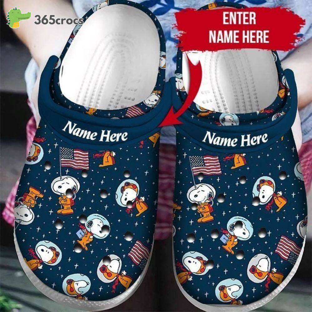 Personalized Snoopy Dog Astronaut Disney Cartoon Adults Crocss Clog Shoes