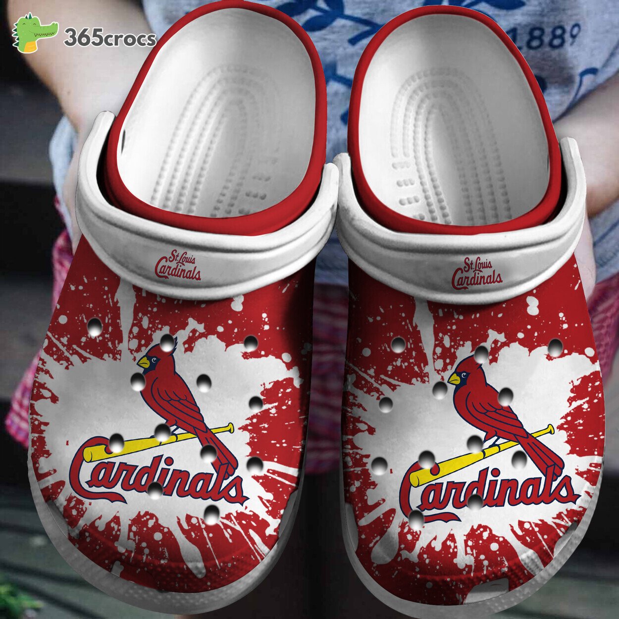 Personalized St. Louis Cardinals Baseball Team Crocss Clog Custom Name Shoes