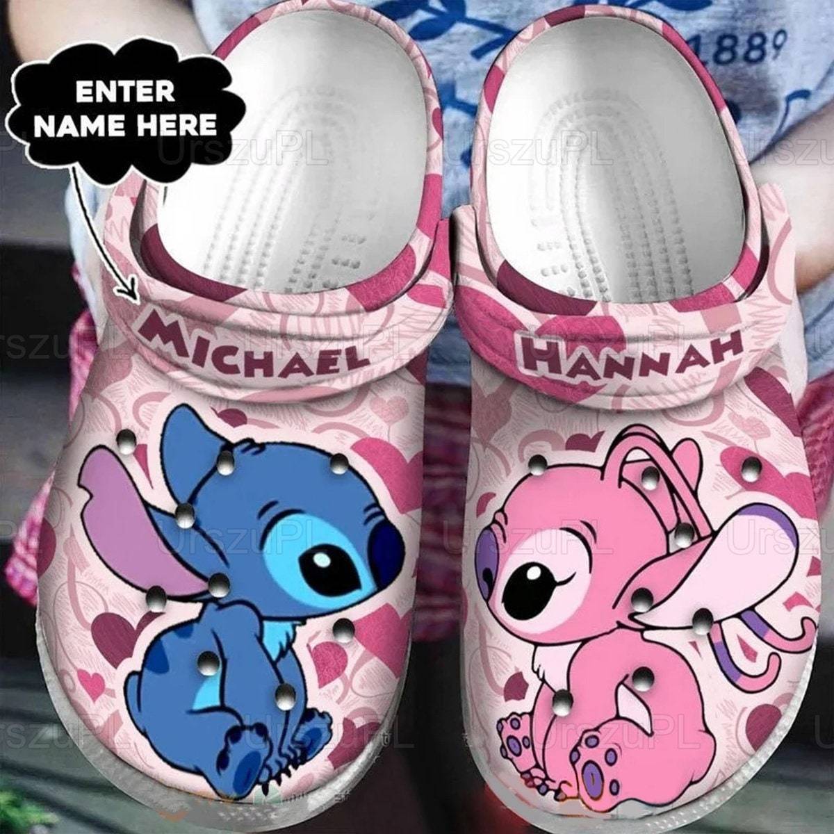 Personalized Stitch Angel Clogs Summer Slipper Adult Kid Disney Wear