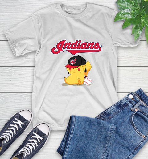 Pikachu Baseball Sports Cleveland Indians T-Shirt