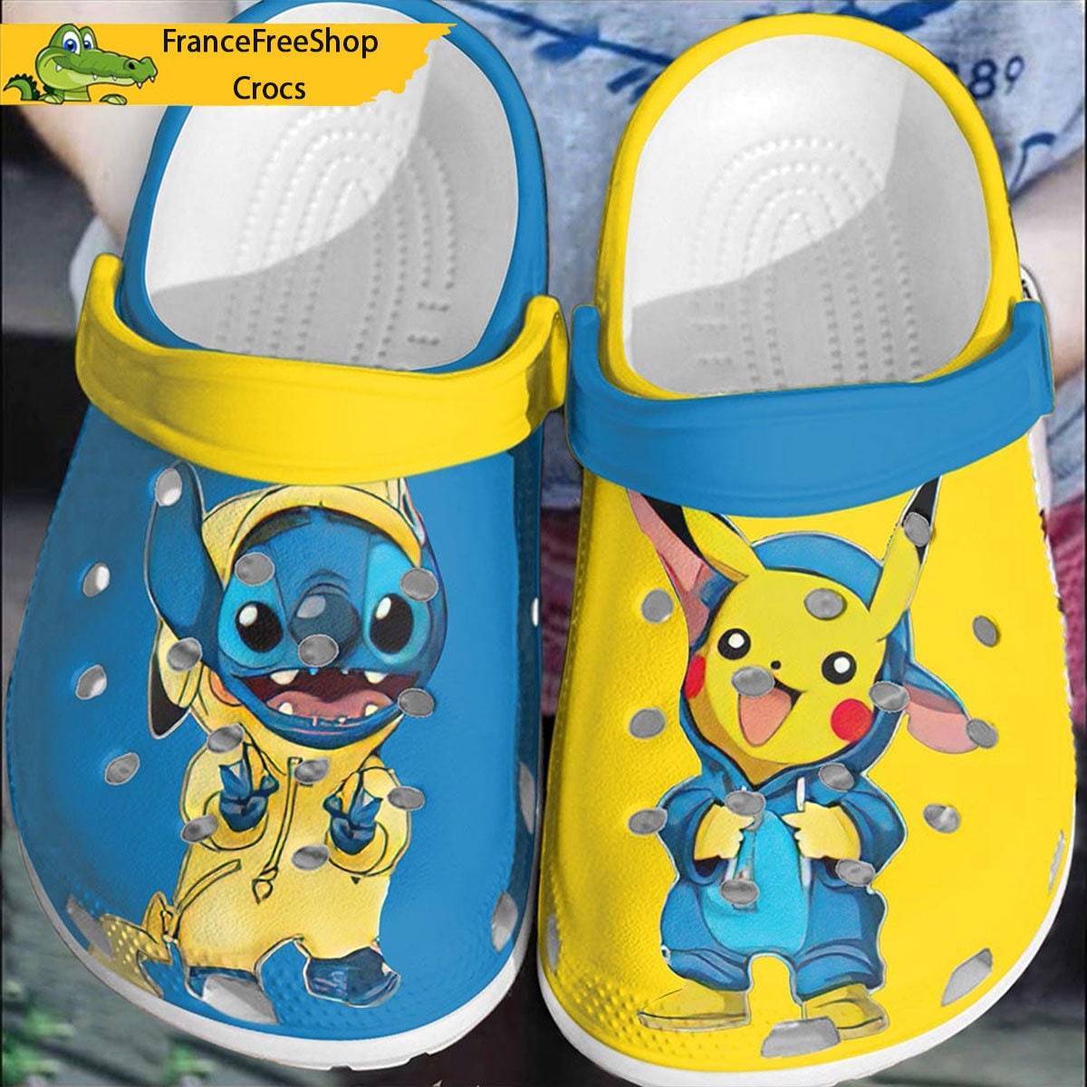 Pikachu Stitch Pokemon Slip On Clogs Personalized Unique Summer Footwear