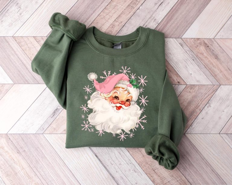 Pink Santa Hat Sweatshirt, Vintage S … fashionstation