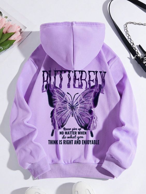 Plus Butterfly & Slogan Graphic … fashionstation