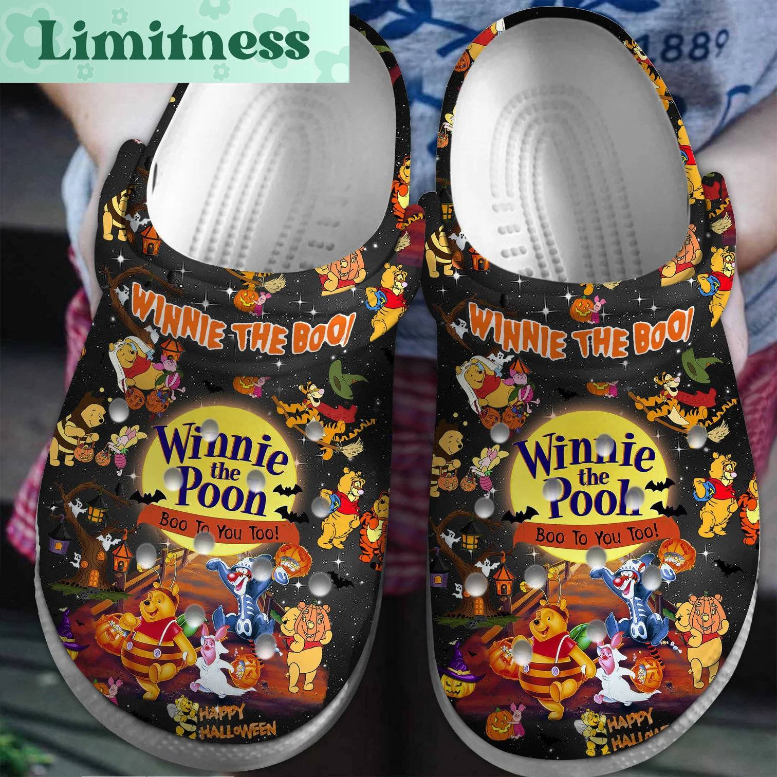 Pooh Bear Halloween Men Clogs Disney Winnie Inspired Unique Design