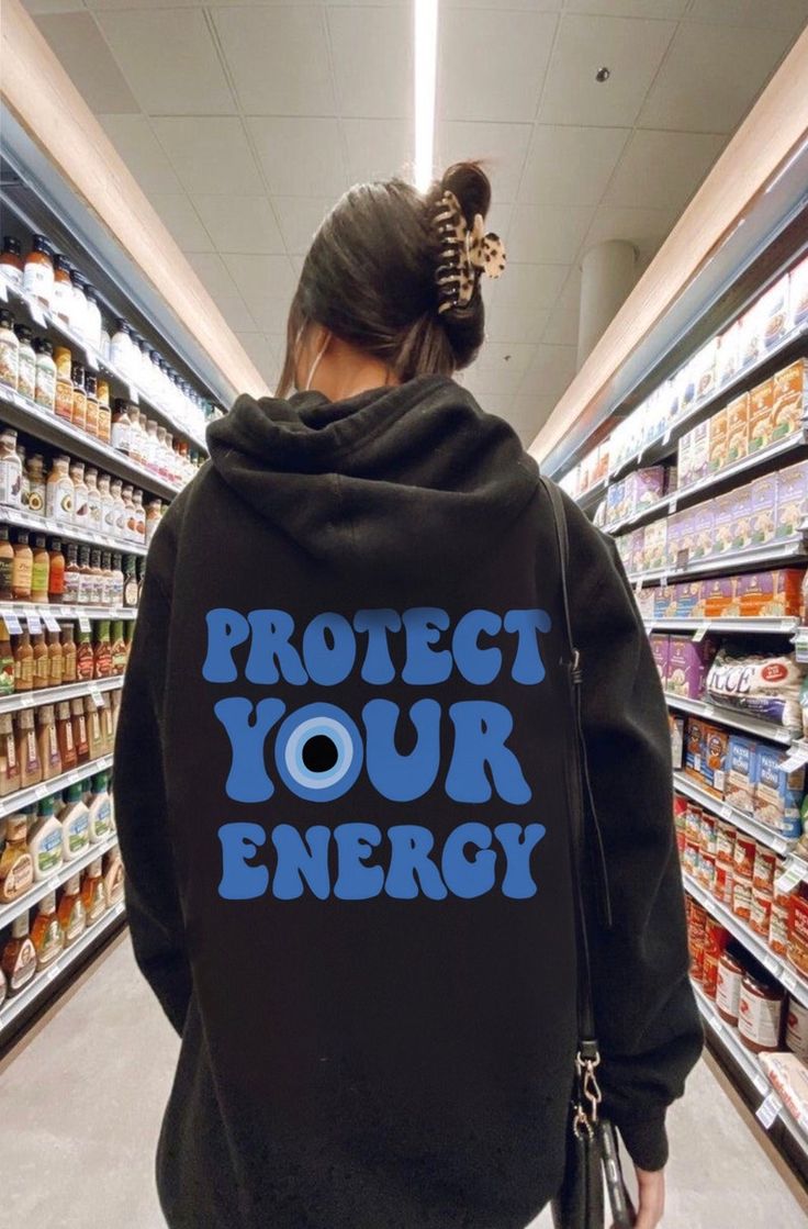 Protect Your Energy Evil Eye Hoodie, Trendy Aesthetic, Good Vibes, Manifestation, Boho Hippie Minimalist