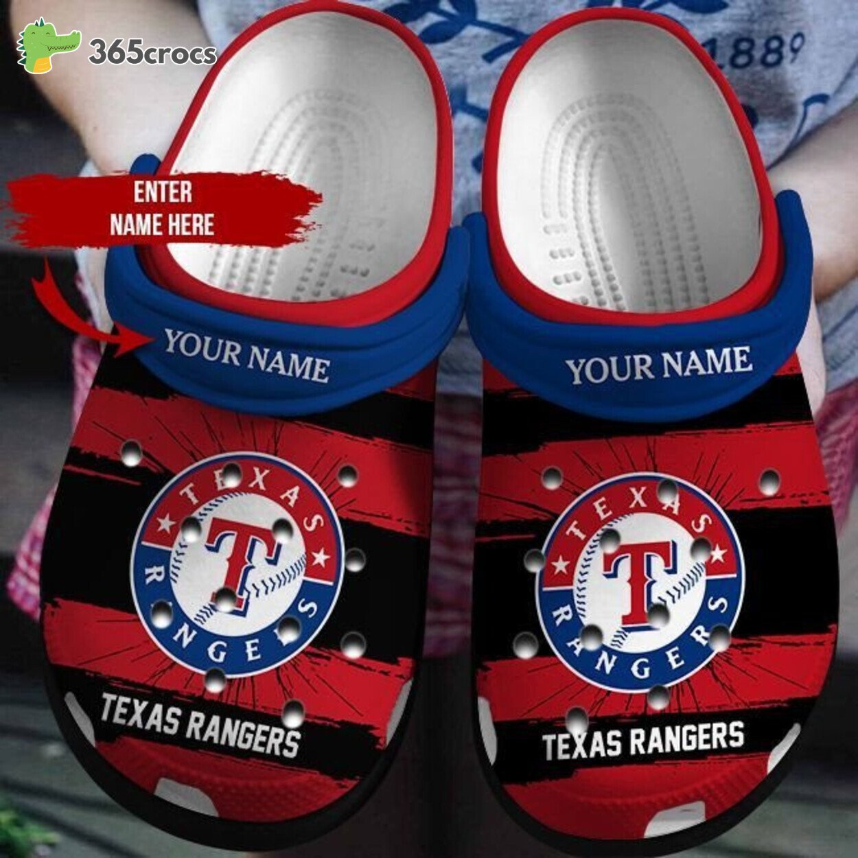 Rangers Fans Delight Personalized Texas Crocbland Clog Design