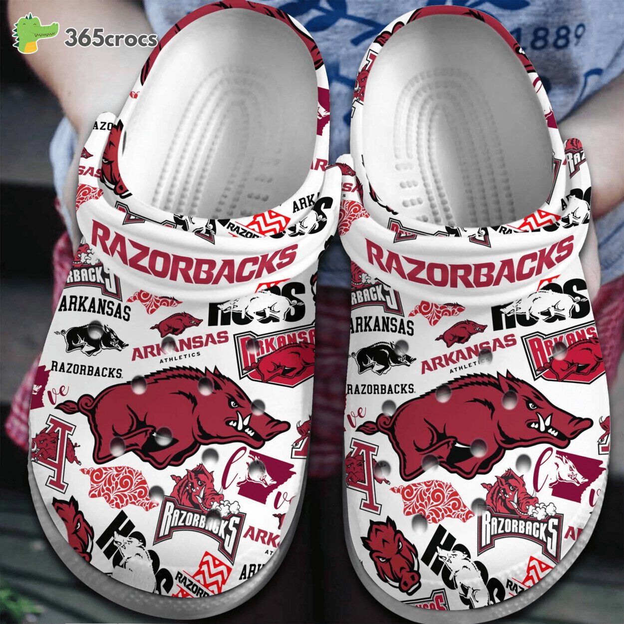 Arkansas Razorbacks NCAA Themed Comfort Clogs Shoes Collegiate Passion