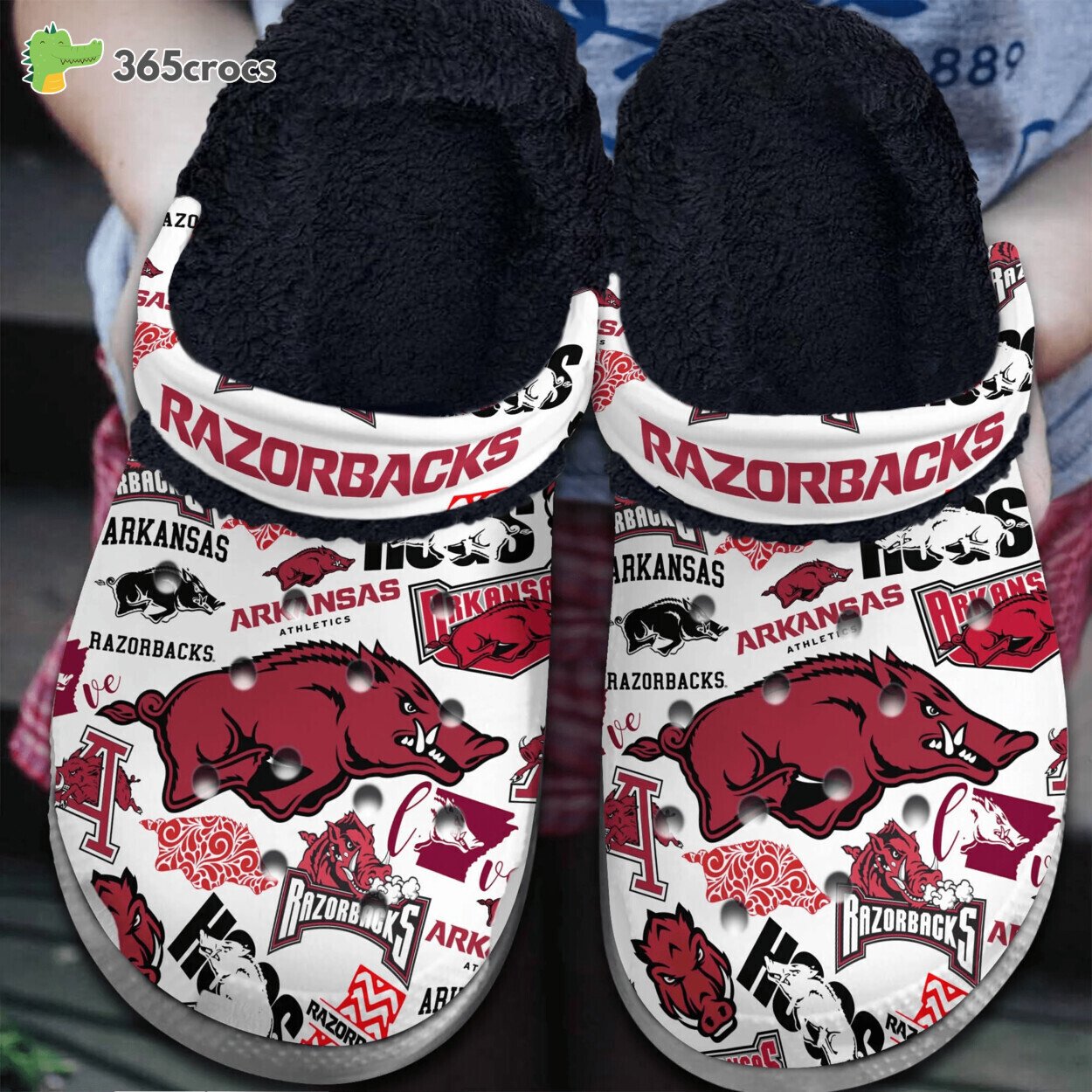 Razorbacks NCAA Themed Comfort Lined Crocss Collegiate Passion