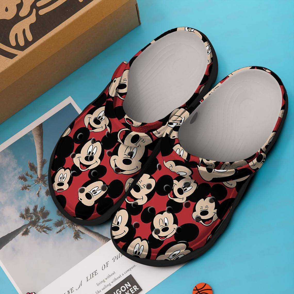 Red Mickey Mouse Crocband Crocss Clogs