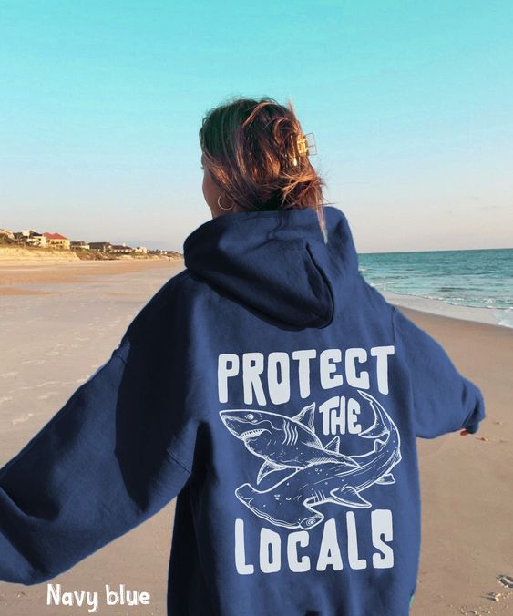 Respect The Locals, Big white Shark Sweatshirt