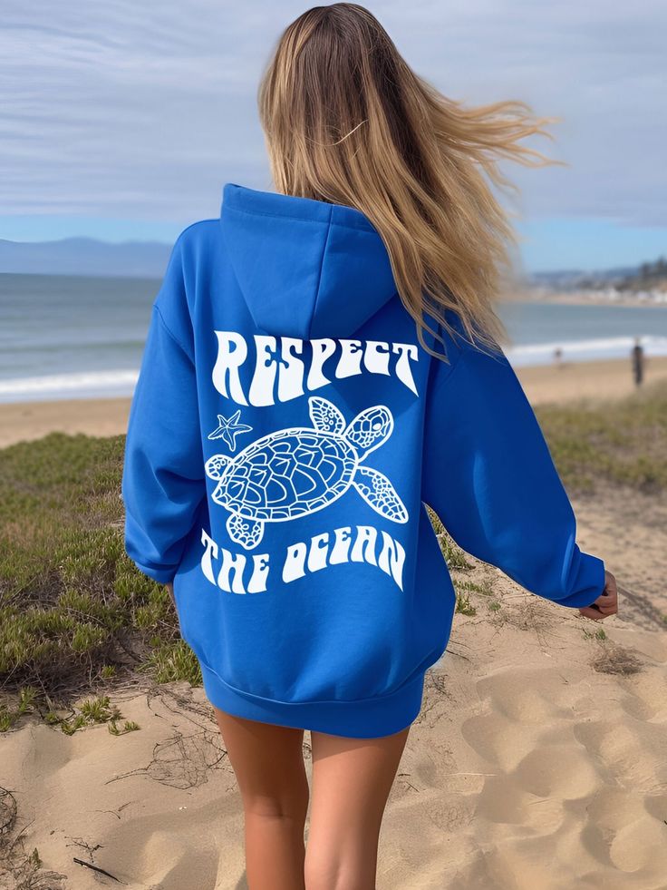 Respect The Ocean Sea Turtle Hoodie Sweatshirt Local Shark Hoodie Coconut Girl Clothes Surf Hoodie Beach Hoodie Siesta Key Sunset Hoodie