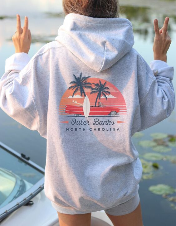 Retro Outer Banks, North Carolina Hoodie