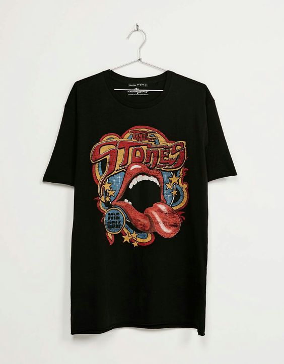 Rolling Stones Men’s Retro 70’s Vibe Vintage T-Shirt