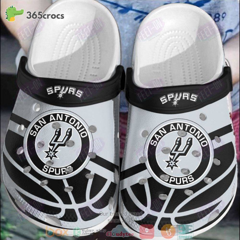San Antonio Spurs Black-White Nba Crocss Clog Shoes