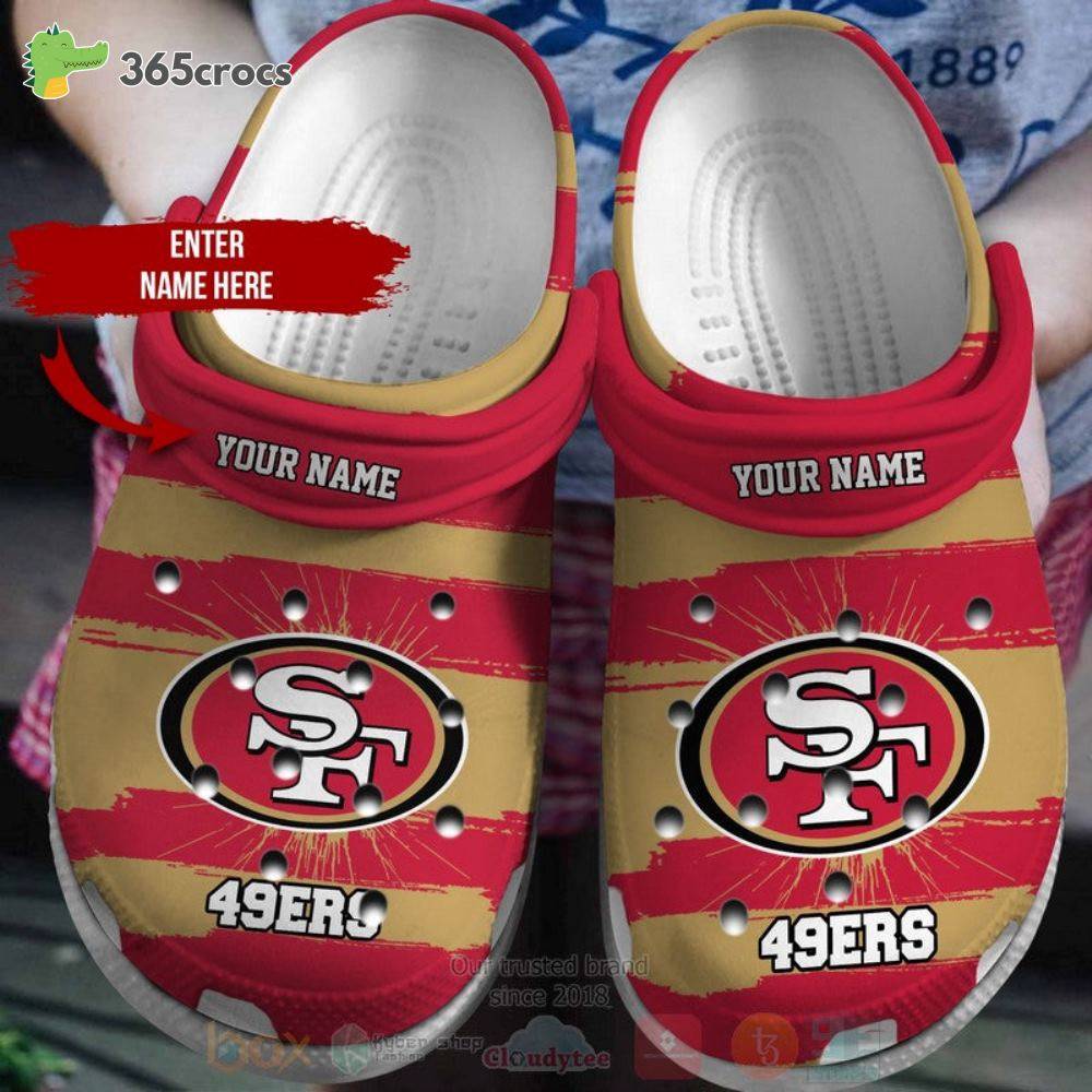 San Francisco 49Ers Nfl Custom Name Crocss Clog Shoes