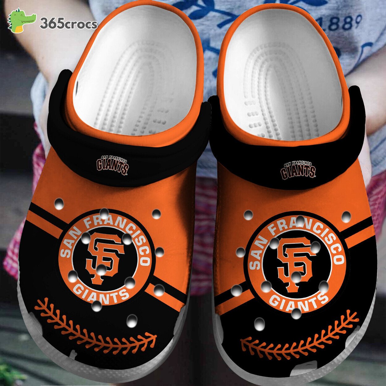San Francisco Giants OrangeBlack Inspired Clogs Step with Baseball Elegance