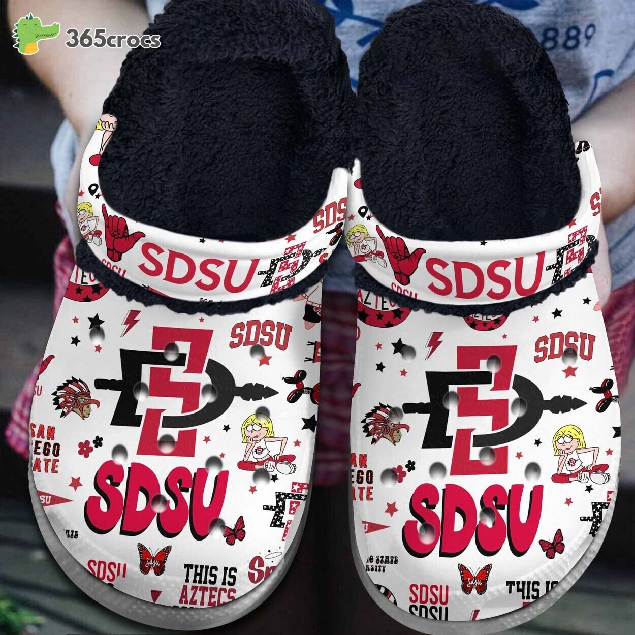 SDSU San Diego State Aztecs NCAA Sport Lined Crocss Shoes Comfortable