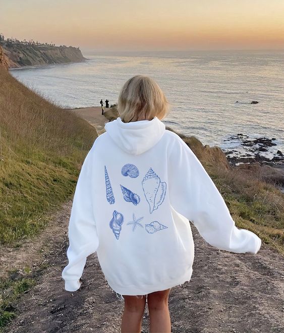 Seashell hoodie, Beach Vibes Sweatshirt